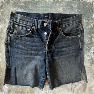 Edwin 1947 Cut-Off Denim Shorts Women’s Size 27 Dark Wash Distressed Jean Shorts